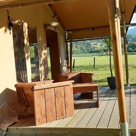 Tente Safari Lodge Ferme Carrique Tardets-Sorholus Esterno foto